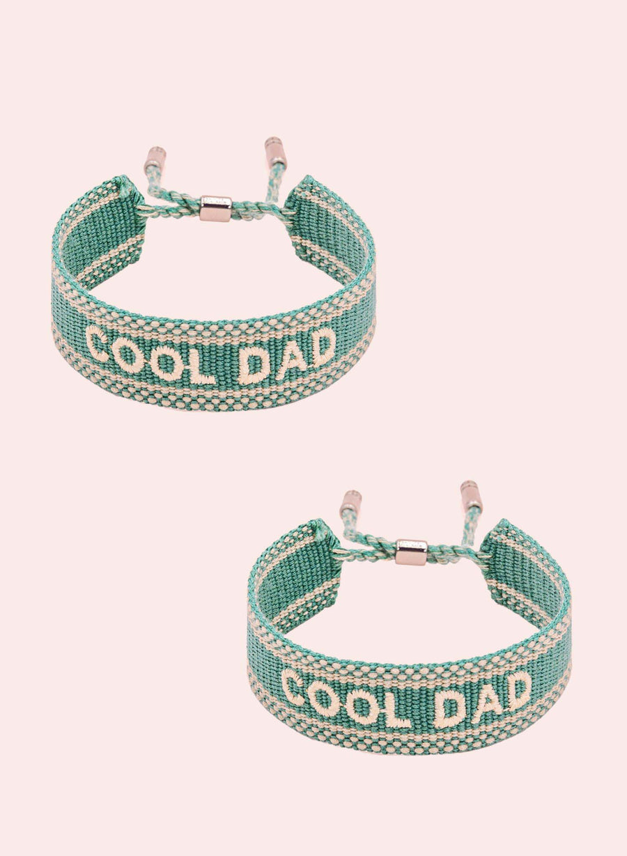 Cooles Papa-Armband Duo - gewebtes Grün