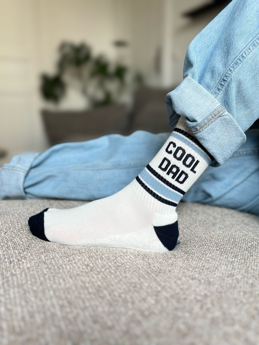 Coole papa-sokken - wit en donkerblauw