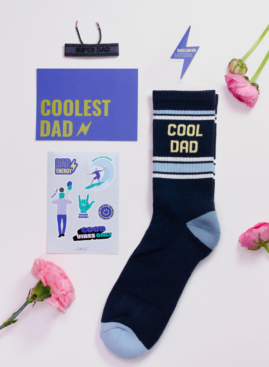 Chaussettes Cool Dad • Bleu foncé & Bleu clair
