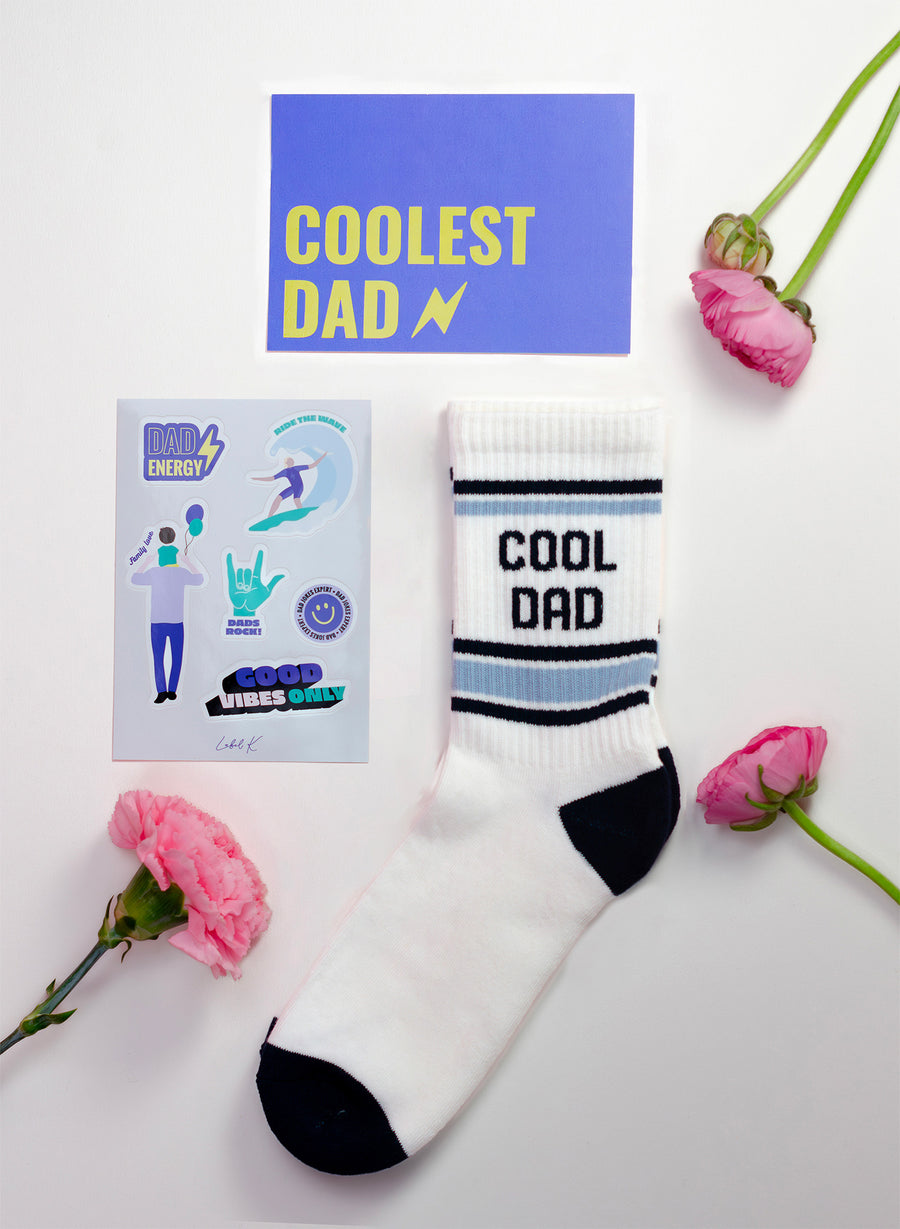 Cool Dad Socks • White & Dark Blue
