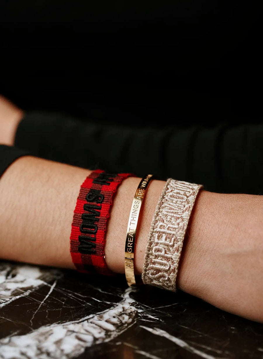All Great Things are Wild and Free Armband • Goud