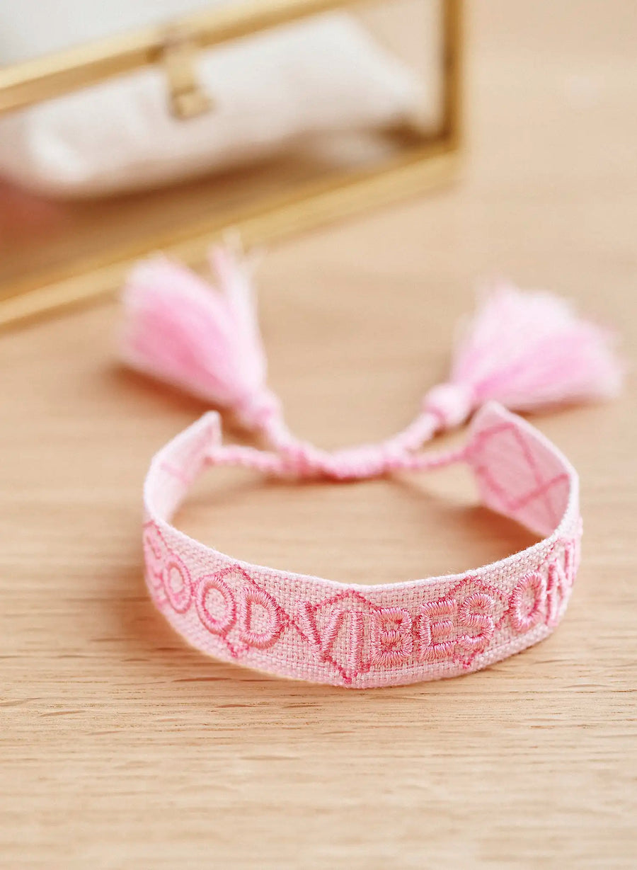 Good Vibes Only Armband • Roze