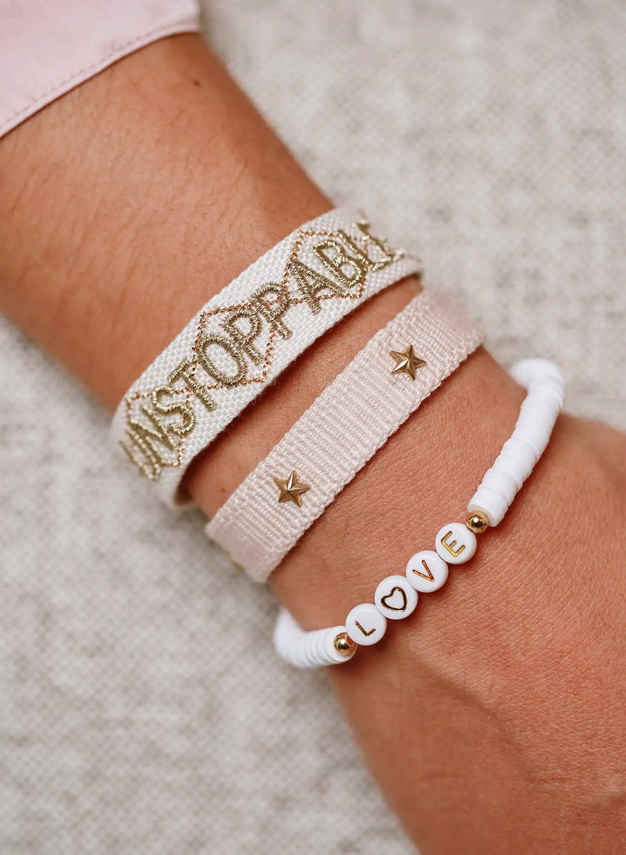 Unstoppable Armband • Wit & Goud