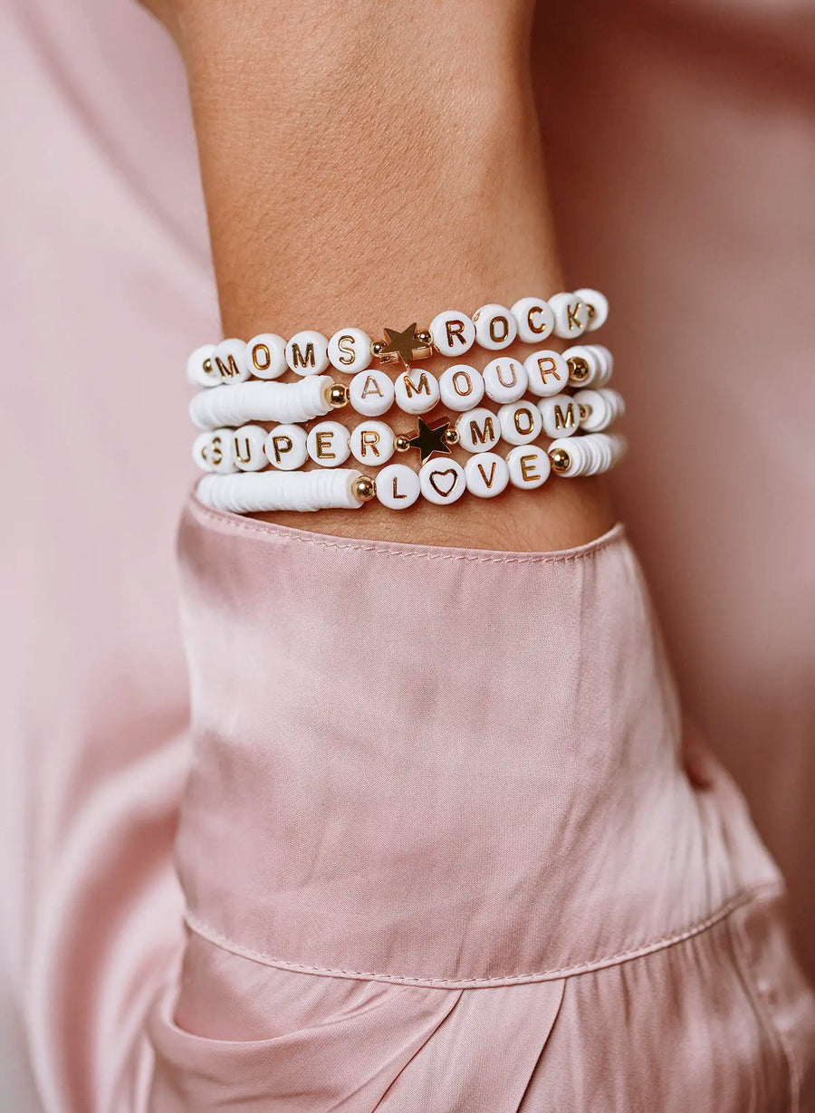 Amour • Bracelet de perles Blanc