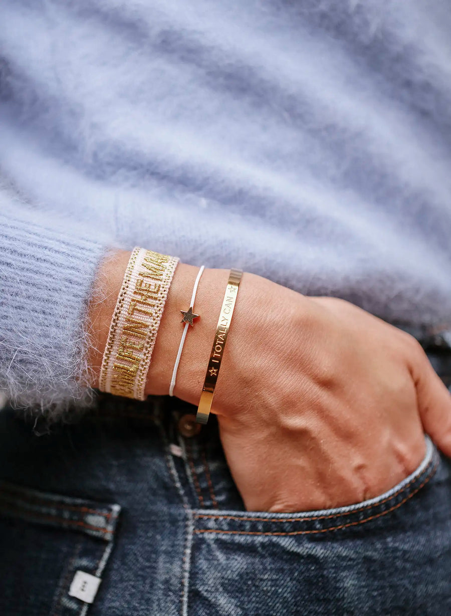 Dream Life in the Making Armband - Geweven Roze & Goud