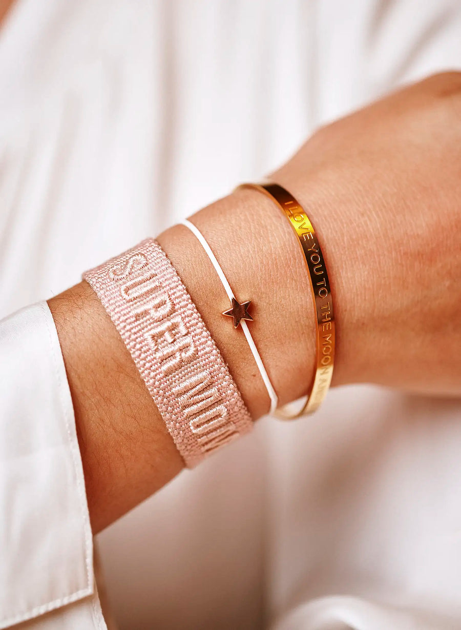 I Love you to the Moon and back Armband • Gouden