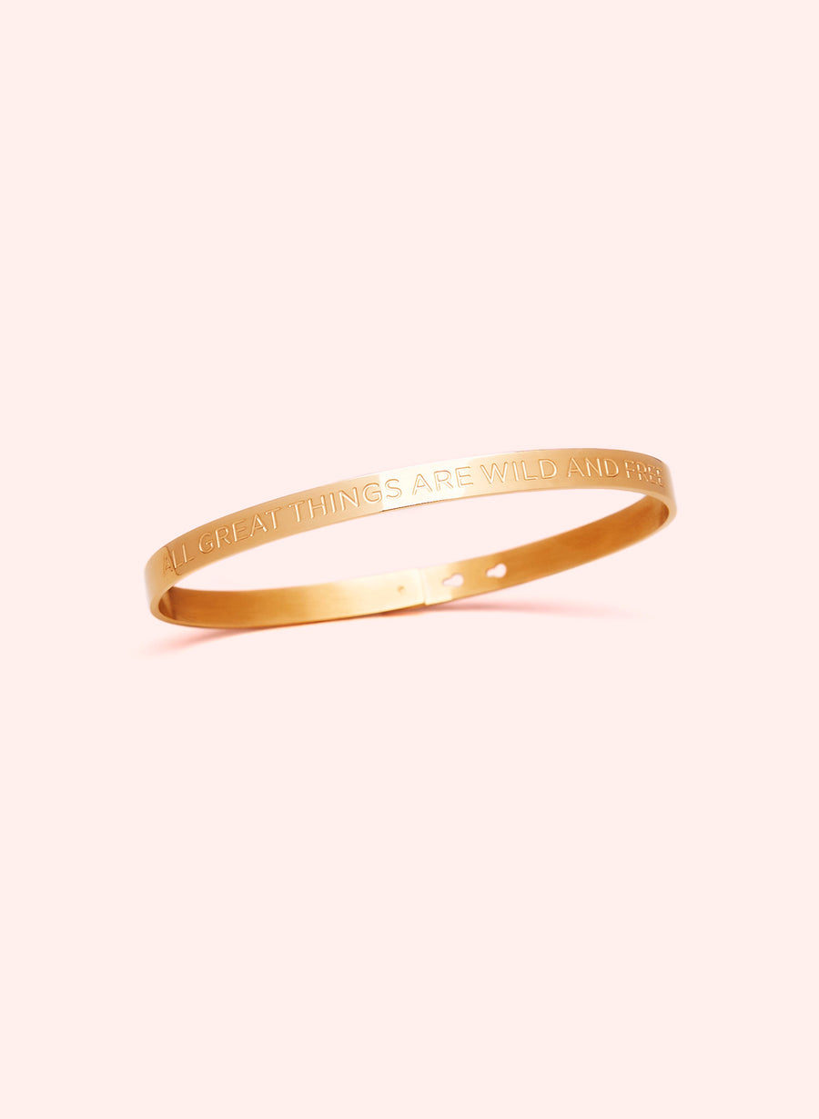 All Great Things are Wild and Free Bracelet • Gold