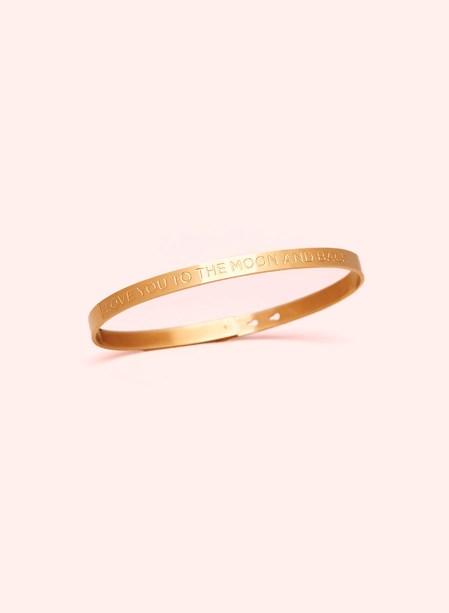 I Love you to the Moon and back Armband • Gouden