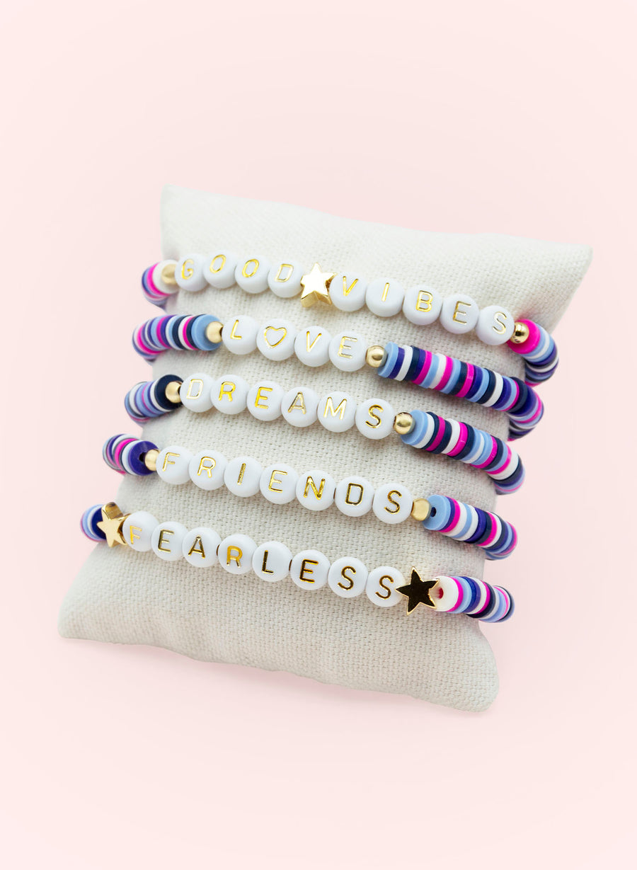 Friendship Bracelets • Blue, Purple & Pink