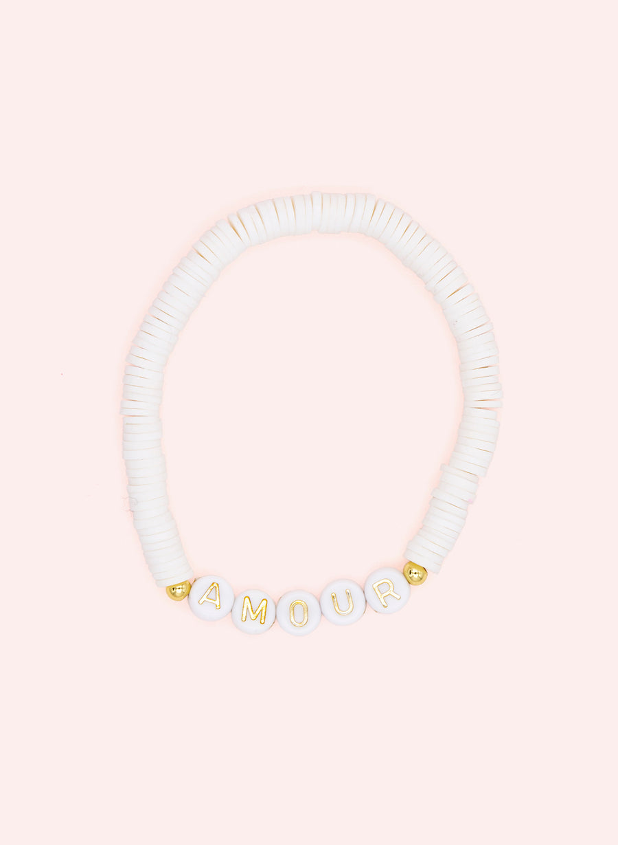 Amour • Bracelet de perles Blanc