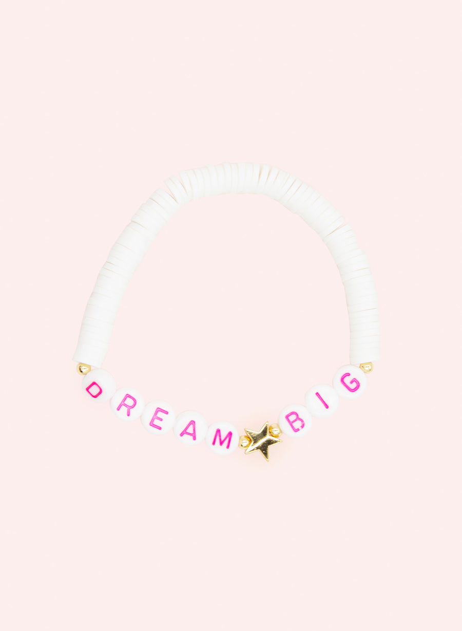 Dream Big • Bracelet de perles Blanc & Rose