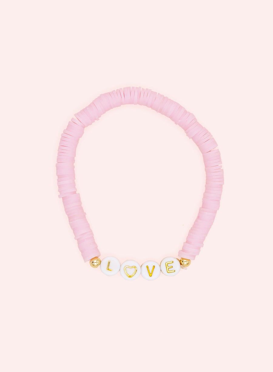 Pearl Bracelet Love • Pink