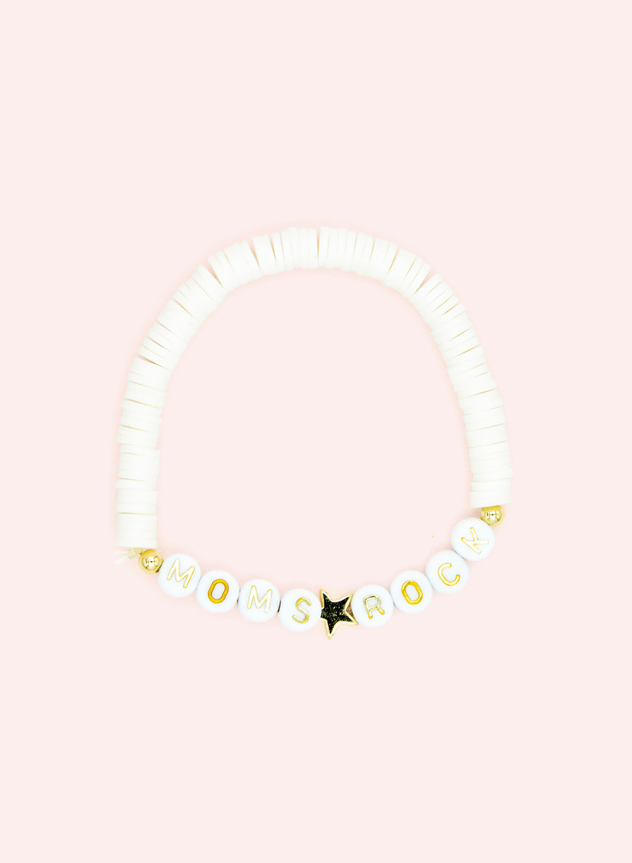 Pearl Bracelet Moms Rock • White & Gold