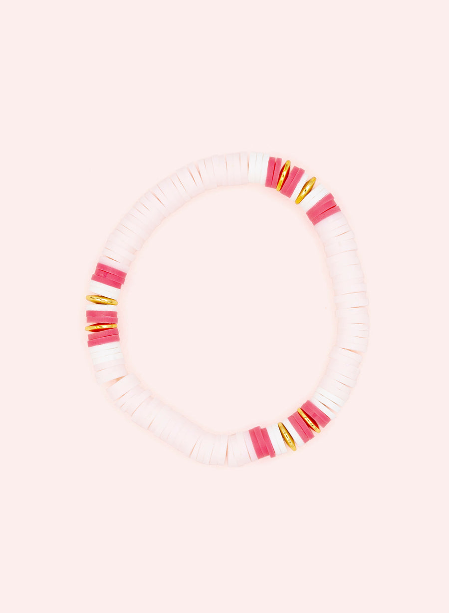 Bracciale di perle - Rosa chiaro, bianco e rosa acceso