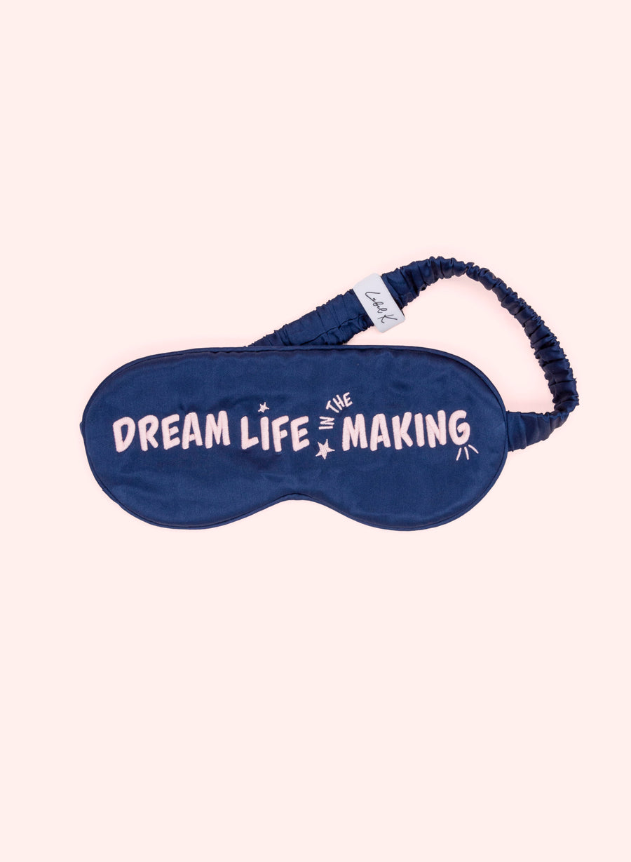 Slaapmasker Dream Life in the Making - Blauwe zijde