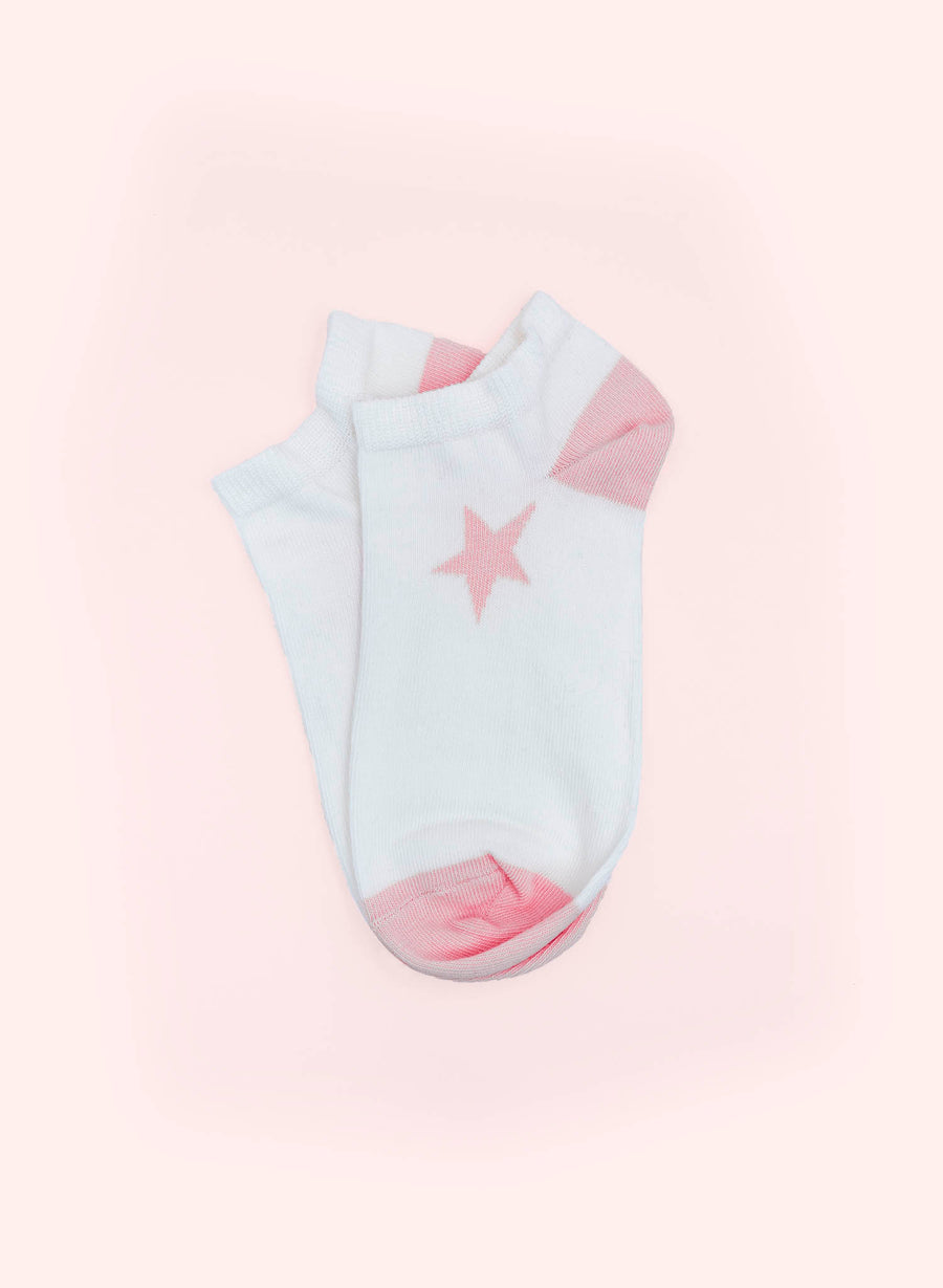 Sokken met ster - Wit & Roze
