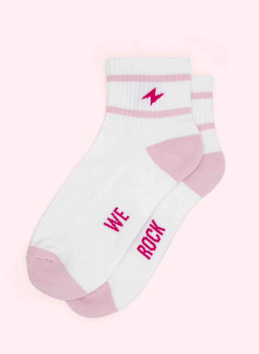 We Rock Socks • White & Pink