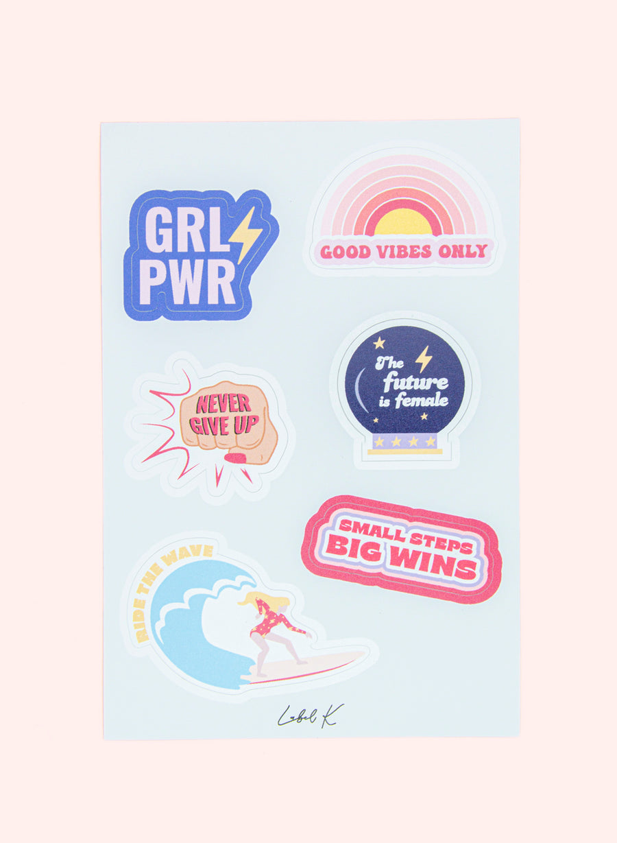 Sheet of 6 empowering stickers