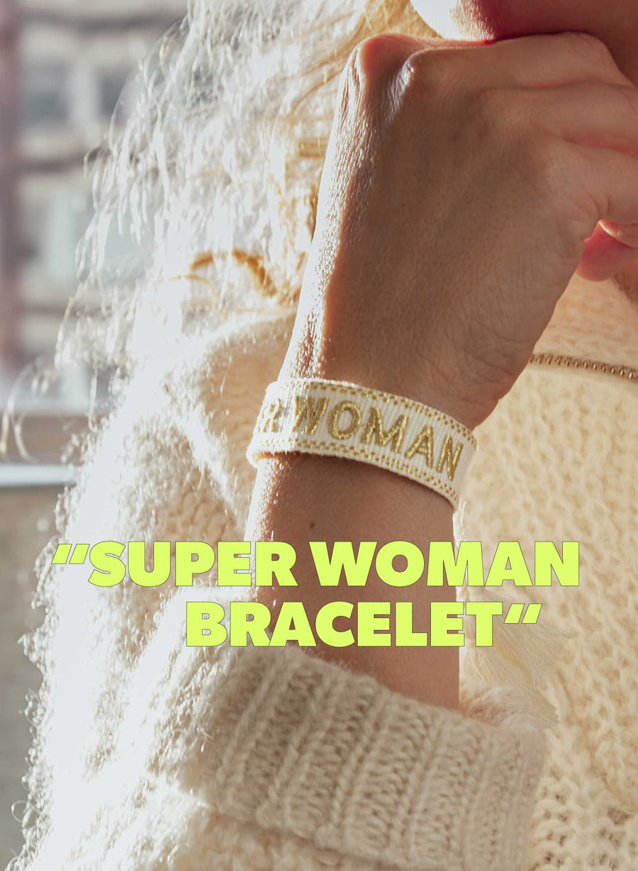 Super Woman Armband • Weiß & Gold
