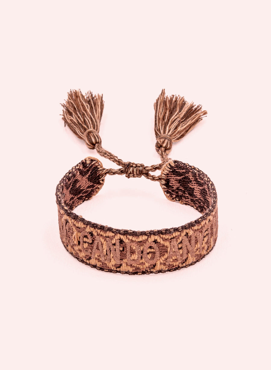 Moms Can Do Anything Bracelet • Woven Warm Brown