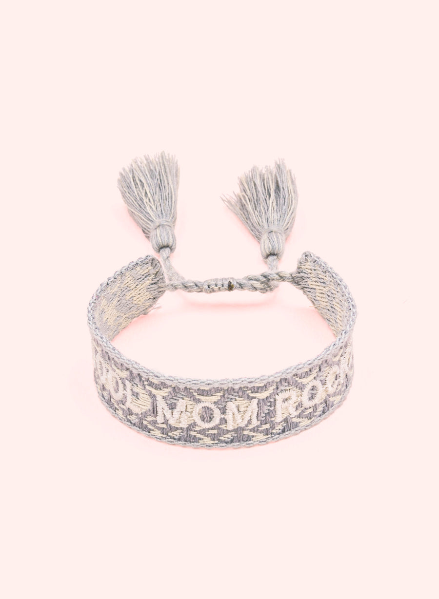 Cool Mom Rocks Bracelet • Woven Grey