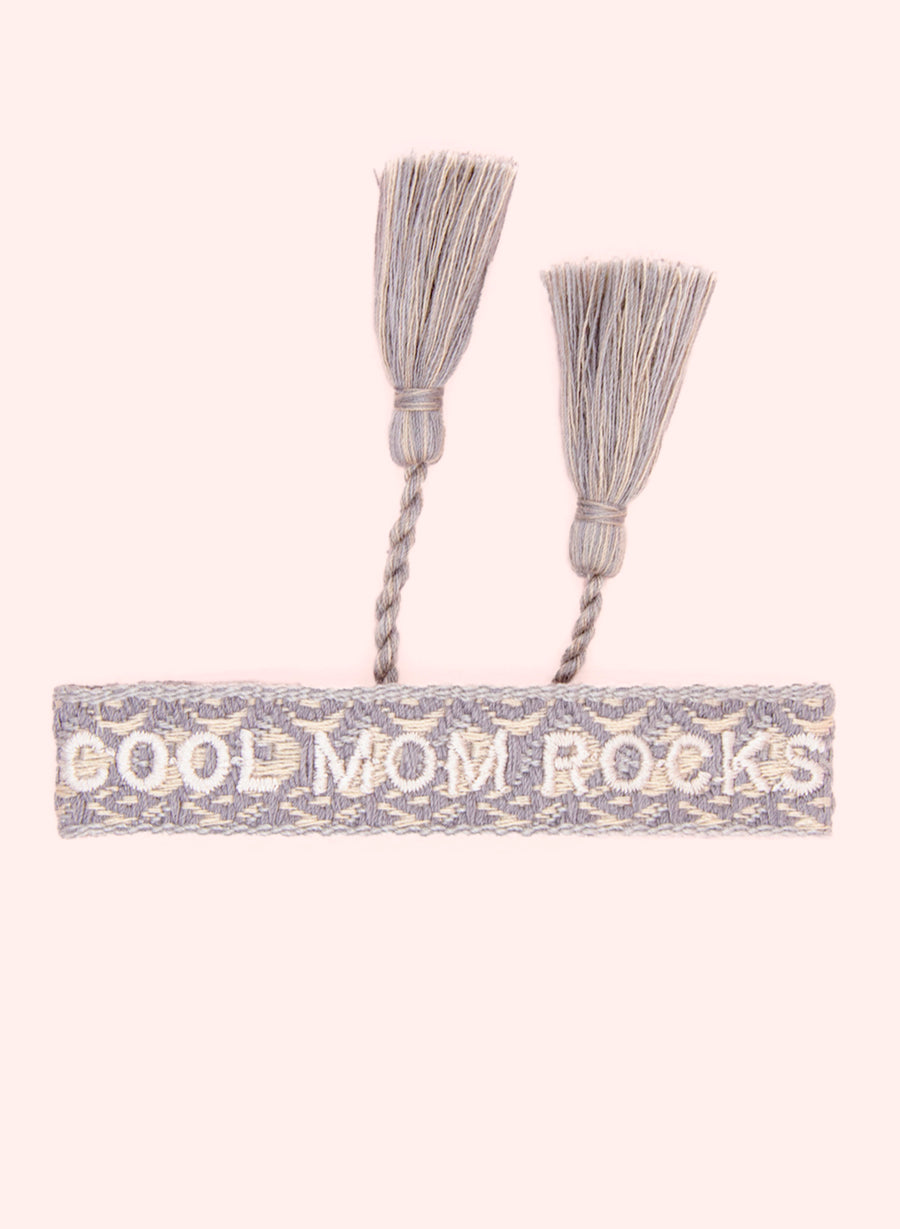 Cool Mom Rocks Bracelet • Woven Grey