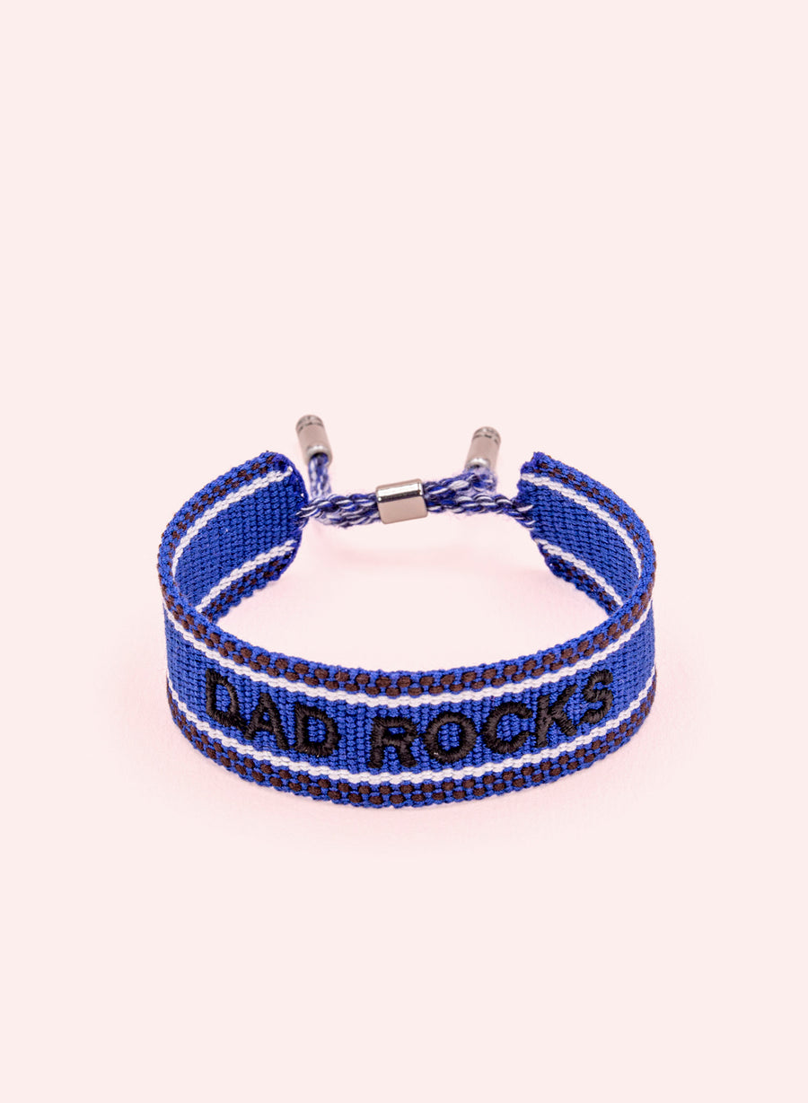 Dad Rocks Bracelet • Woven Blue