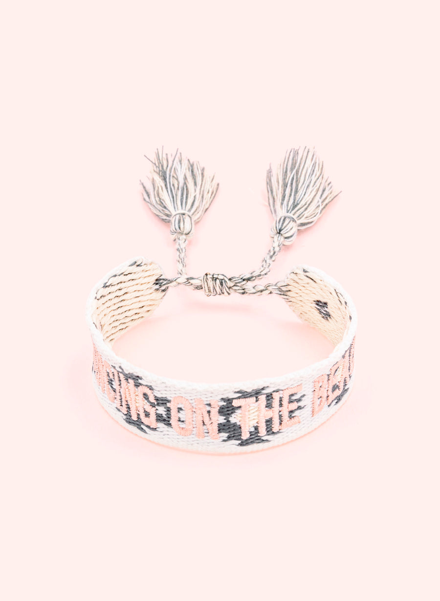 Dancing on the Beach Armband • Wit, roze & grijs