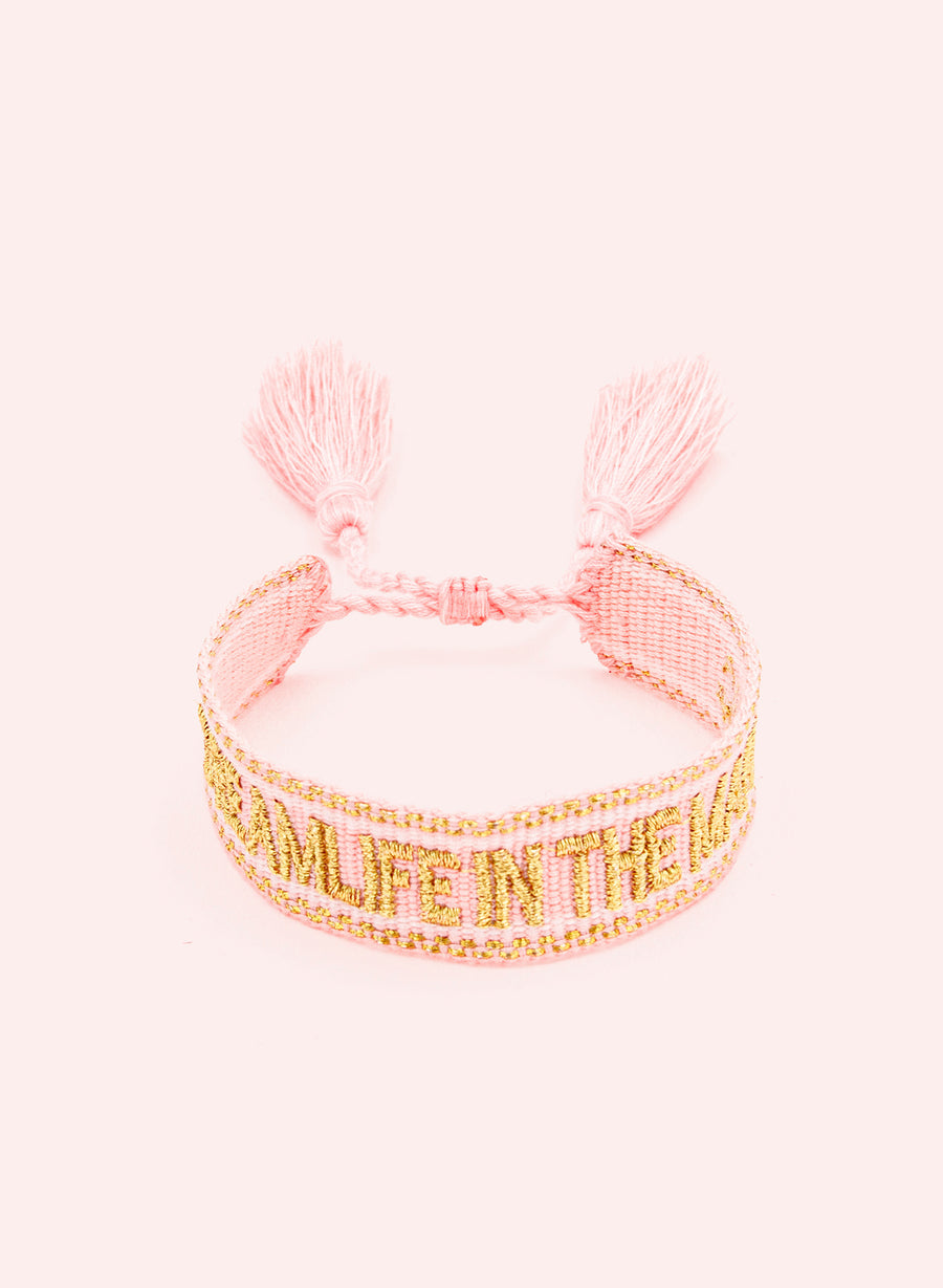 Dream Life in the Making Bracelet • Woven Pink & Gold