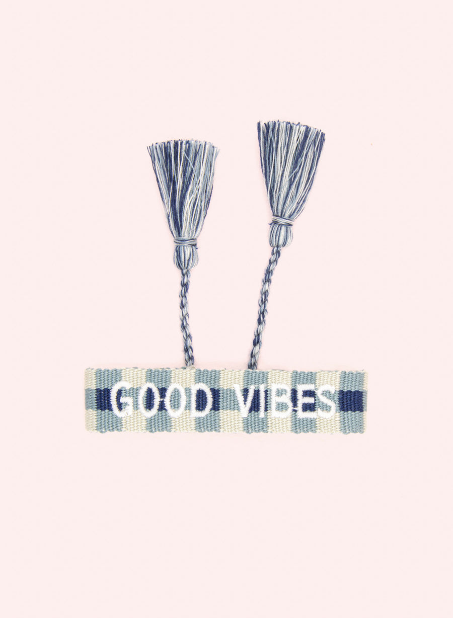 Good Vibes Armband •  Blau & Weiß