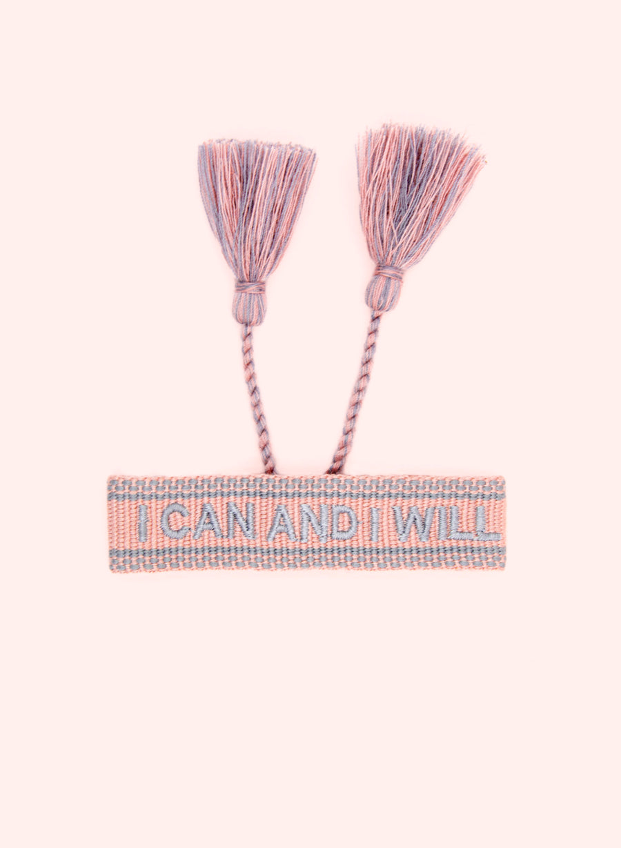 I Can & I Will Armband • Roze