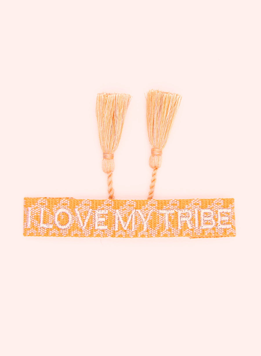 I Love My Tribe Armband • Geel