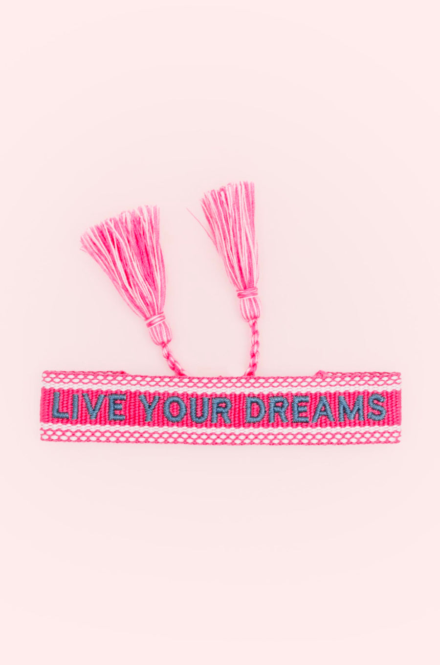 Live Your Dreams Bracelet • Woven Pink