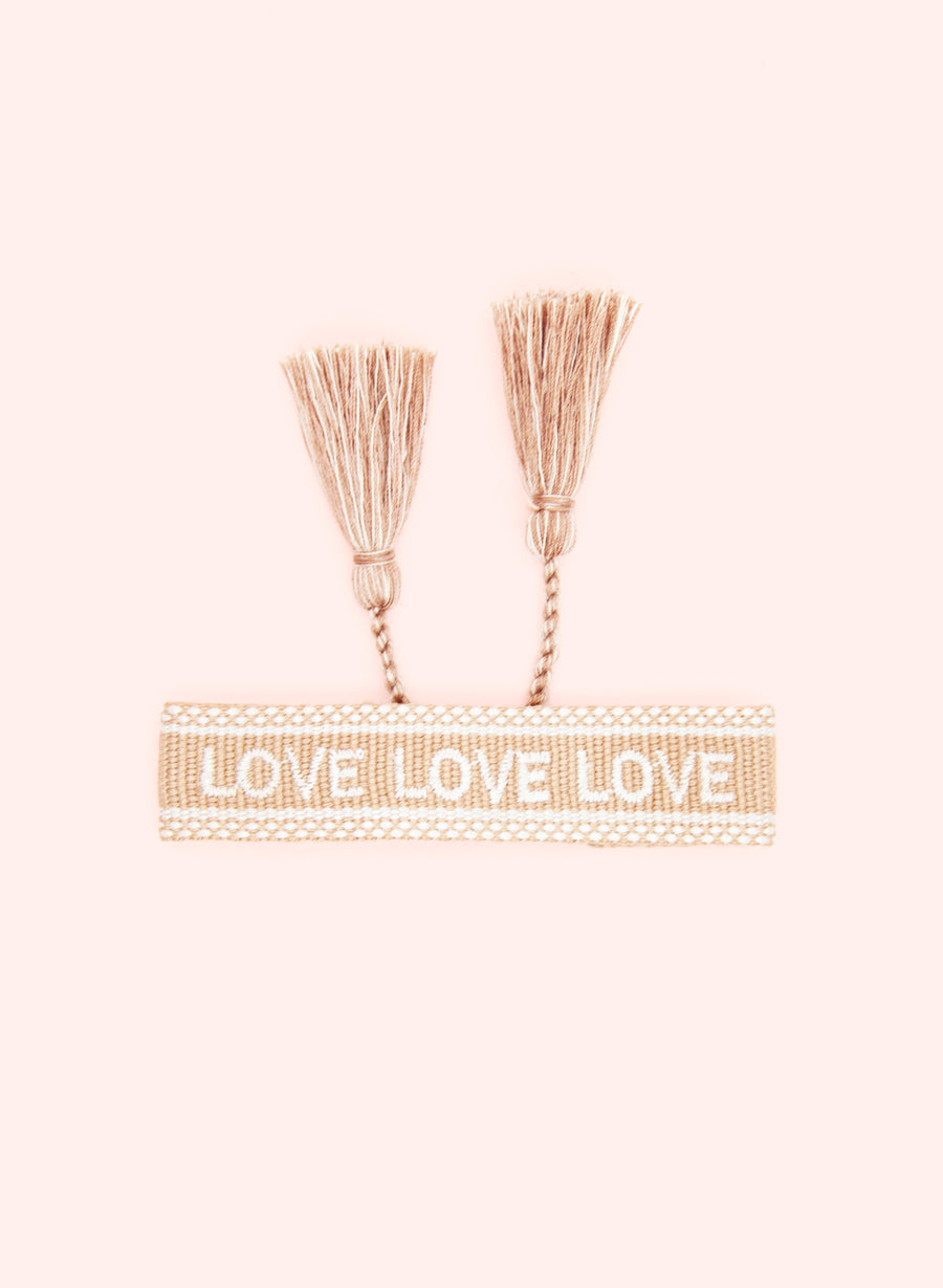 Love Love Love Bracelet • Woven Beige