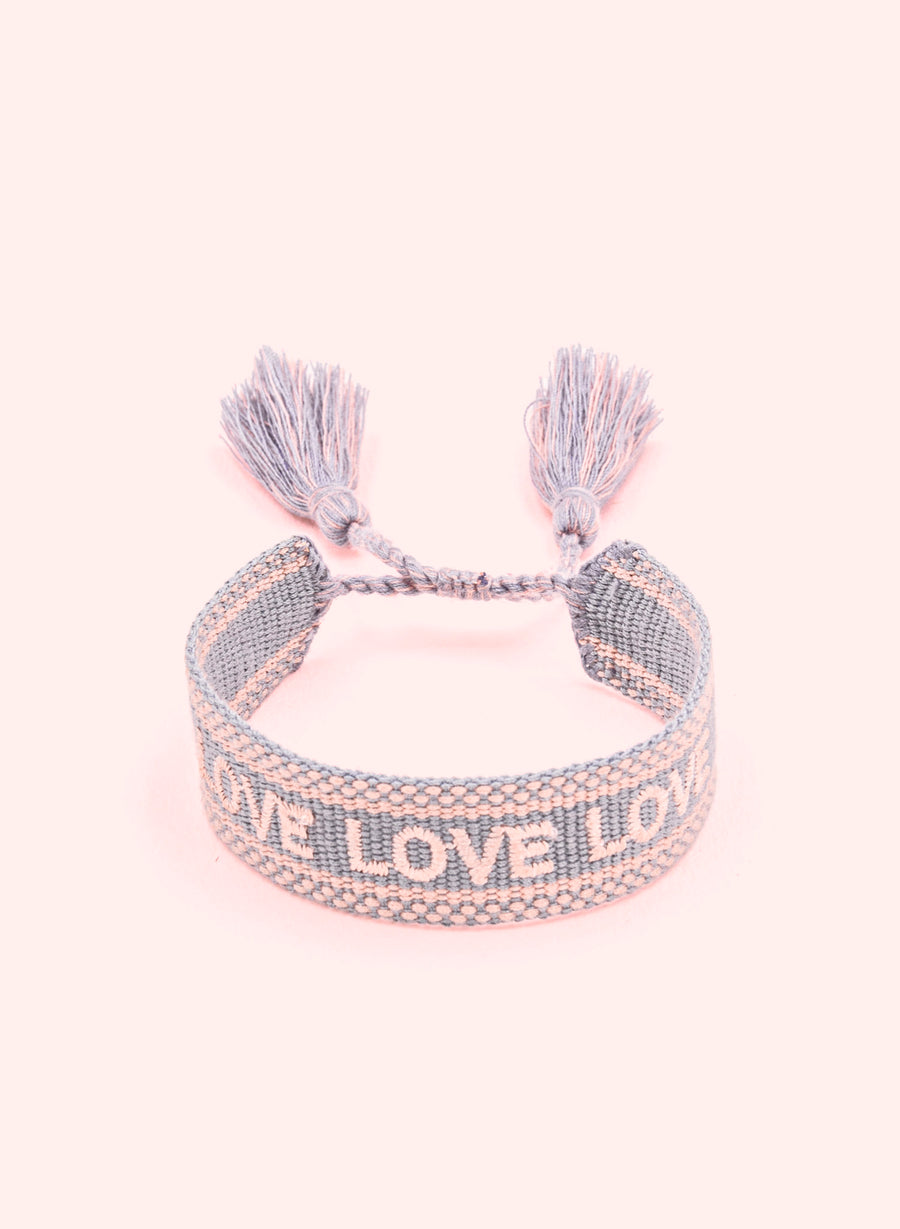 Love Love Love Bracelet • Woven Blue Grey