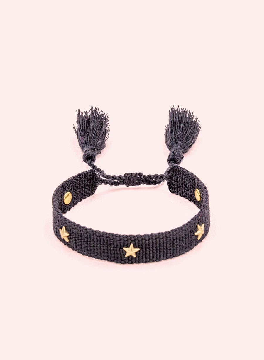 Stars Bracelet • Woven Black