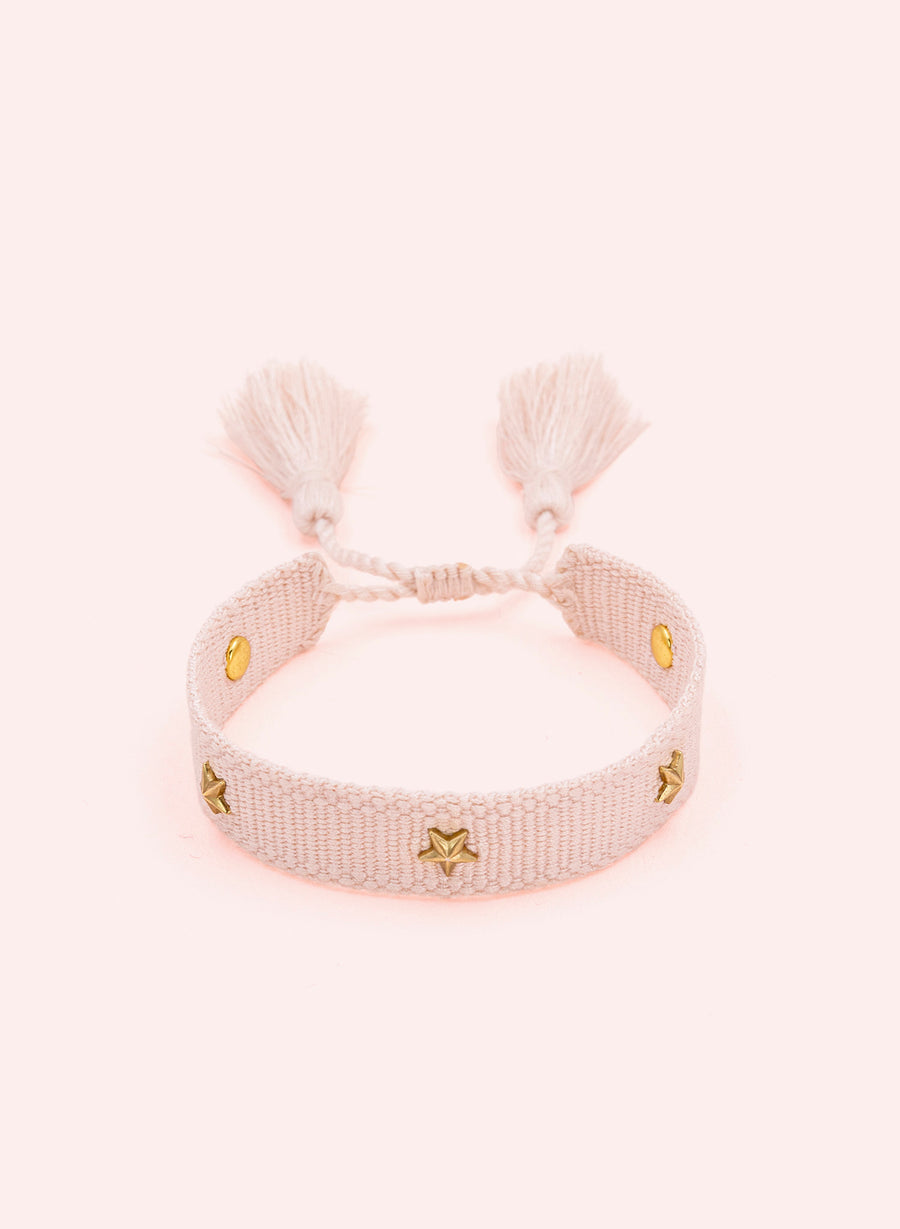 Stars Bracelet • Woven Light Pink