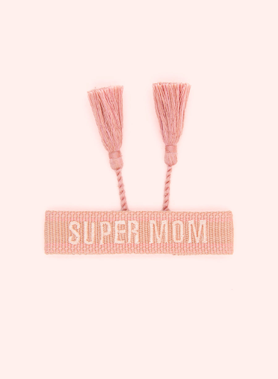 Super Mom Bracelet • Woven Pink