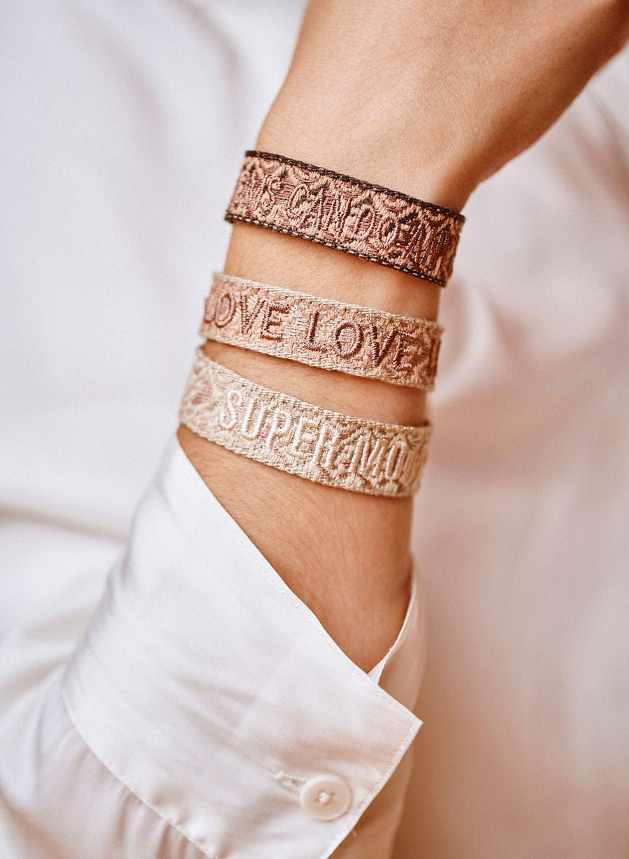Label K bracelet Love Love Love Bracelet • Woven Light Brown